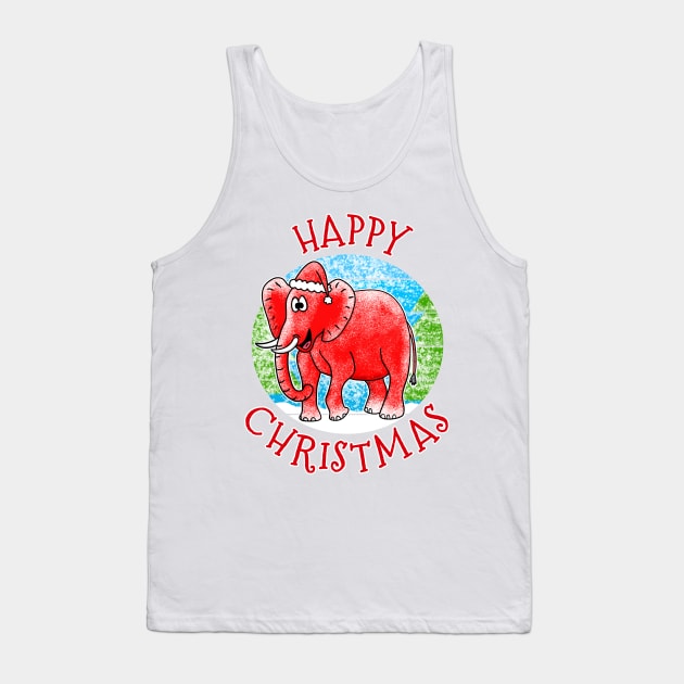 Christmas Elephant Wildlife Xmas 2022 Tank Top by doodlerob